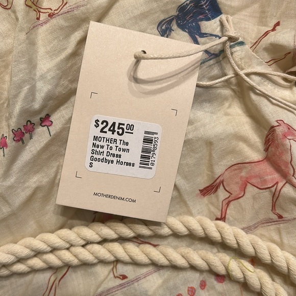 NWT MOTHER New to Town Shirt Dress Goodbye Horses - Picture 3 of 8